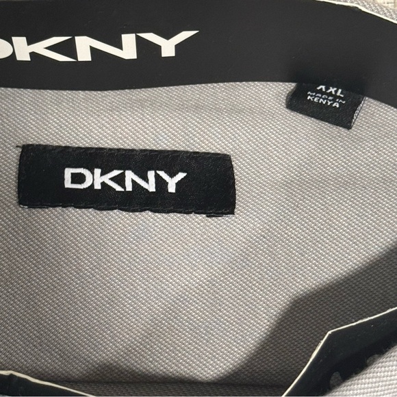 DKNY Long Sleeve Shirt XXL Light Gray Natural Stretch Mens Apparel Office Work - Picture 3 of 7